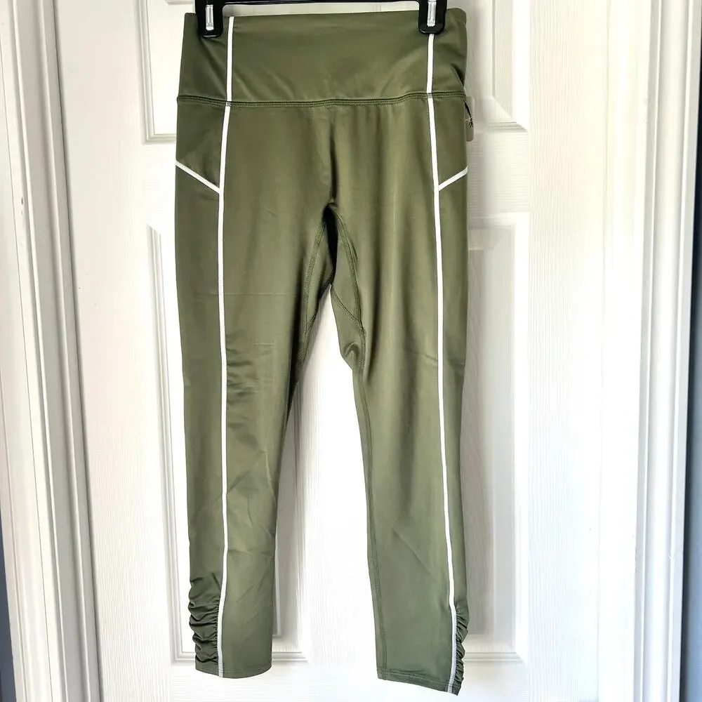 Free People Movement You're a Peach Leggings Moss Green Medium NWT